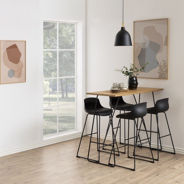 Scaun de bar negru (înălțime șezut 76 cm) Tina – Actona-image-1