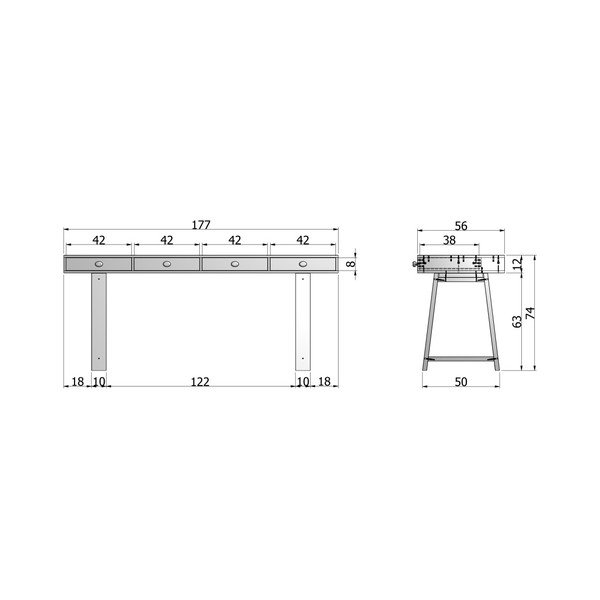 Masă tip consolă De Eekhoorn Sidetable, negru-image-2