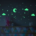 Autocolant fosforescent pentru perete Ambiance Moon and Clouds
