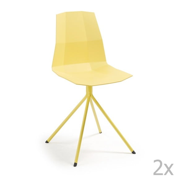 Set 2 scaune La Forma Pixel, galben