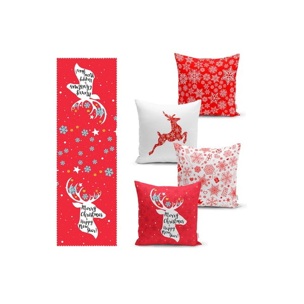 Set fețe de pernă și napron 5 buc. Snowflakes – Mila Home