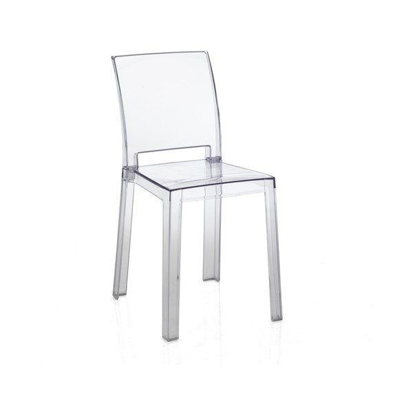 Set 2 scaune din plastic transparent adecvate pentru exterior Tomasucci Mia-image-2