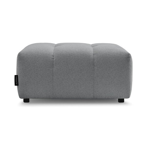 Taburet gri cu tapițerie din chenille Roxelane – Bobochic Paris