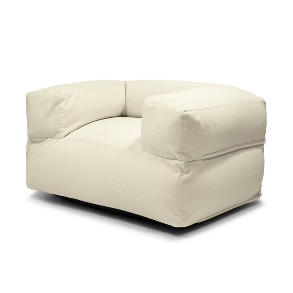 Fotoliu bean bag crem cu tapițerie din țesătură bouclé MooG – SLOWDOWN