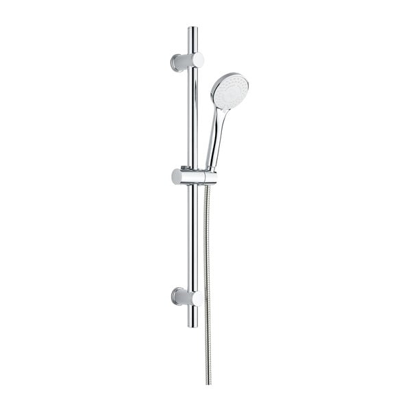 Set de duș argintiu din oțel inoxidabil 70 cm cu duș de mână, cu suport glisant Uno – Allstar