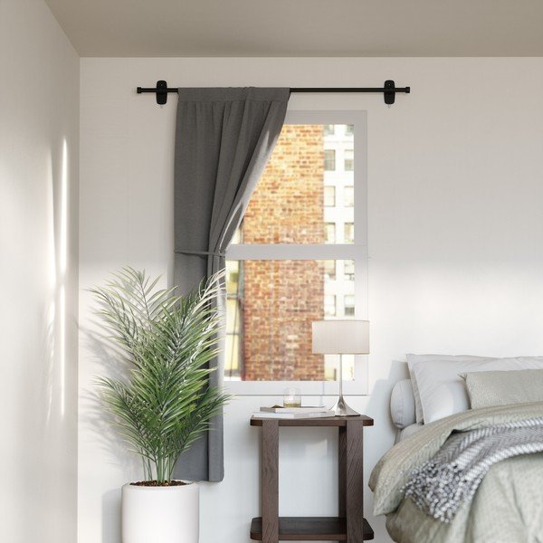 Galerie de perdea negru-mat extensibilă din oțel 40 - 71 cm Adhera – Umbra-image-2