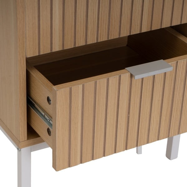 Noptieră în culoare naturală cu aspect de lemn de stejar Mid-Lines – Casa Selección-image-4