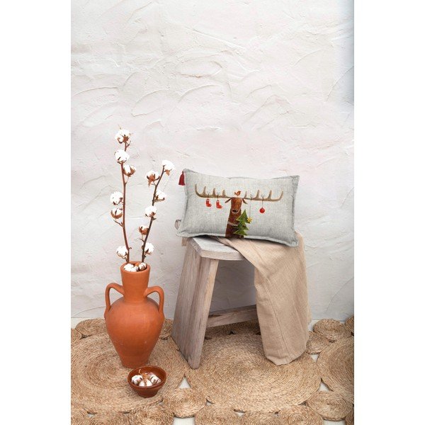 Pernă cu motive de Crăciun Little Nice Things Reindeer, 35 x 50 cm-image-4