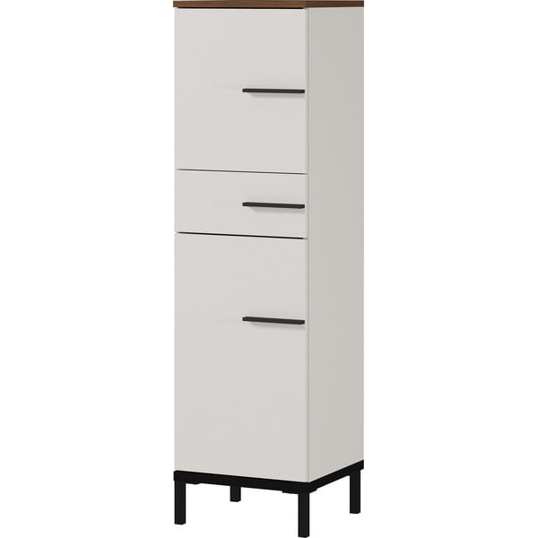 Dulap de baie gri-bej cu aspect de nuc 34x123 cm Yonkers - Germania-image-1