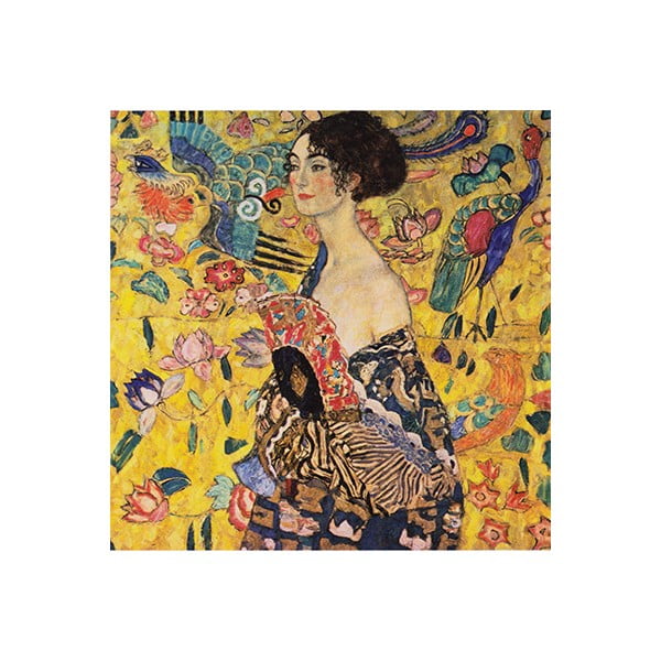 Reproducere tablou Gustav Klimt - Lady with Fan, 30 x 30 cm