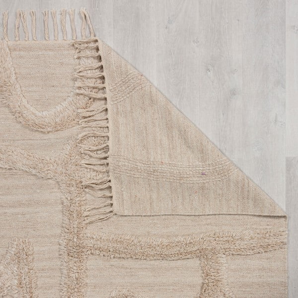 Covor bej țesut manual din lână 160x230 cm Loma – Flair Rugs-image-3