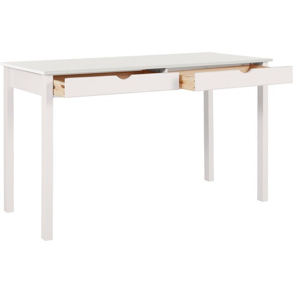 Birou din lemn de pin Støraa Gava, lungime 140 cm, alb-image-2