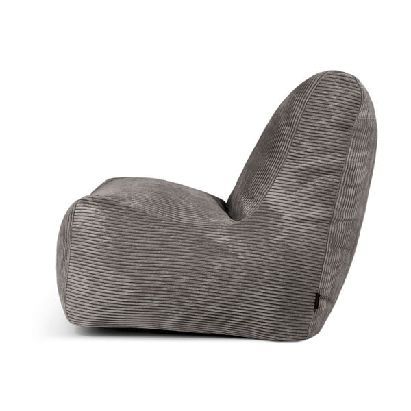 Fotoliu bean bag gri deschis cu tapițerie din catifea reiată Seat Lounge – SLOWDOWN-image-3