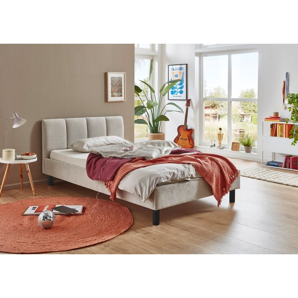 Pat bej tapițat fără somieră 120x200 cm Joker – Meise Möbel-image-1