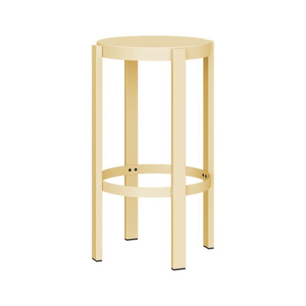 Scaun tip taburet galben din oțel Doon – noo.ma