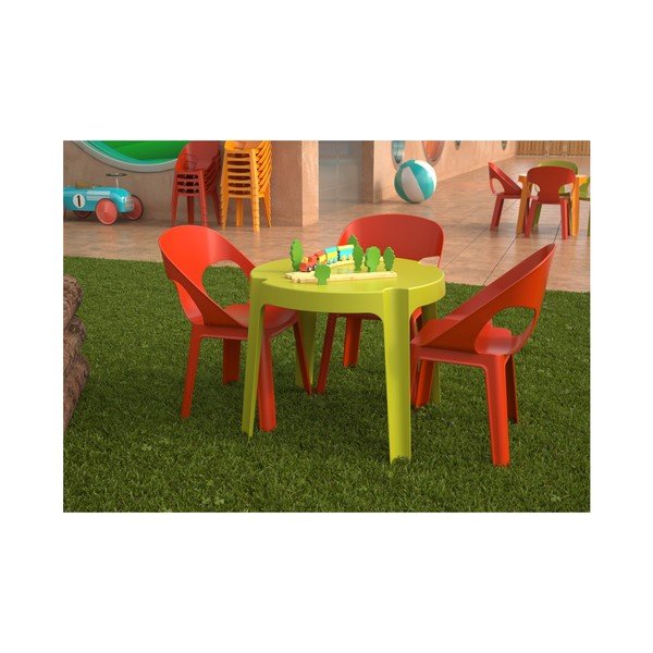 Set grădină pentru copii 1 masă și 2 scaune Resol Julieta, portocaliu-image-1
