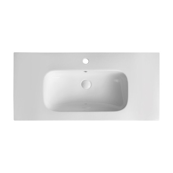 Chiuvetă albă din ceramică 101x46,5 cm Piedra – Sapho-image-1