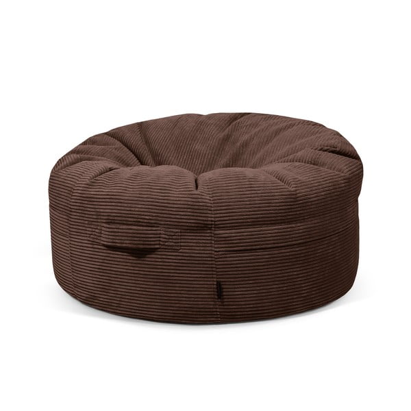 Fotoliu bean bag maro închis cu tapițerie din catifea reiată Roll 105 – SLOWDOWN