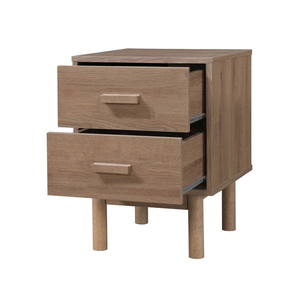 Noptieră în culoare naturală cu aspect de lemn de stejar Melanie – Støraa-image-3