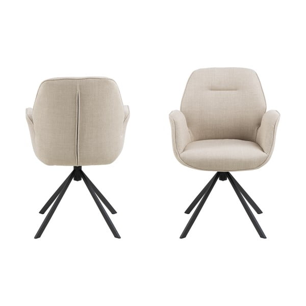 Scaun de sufragerie crem tapițat Aura – Actona-image-3