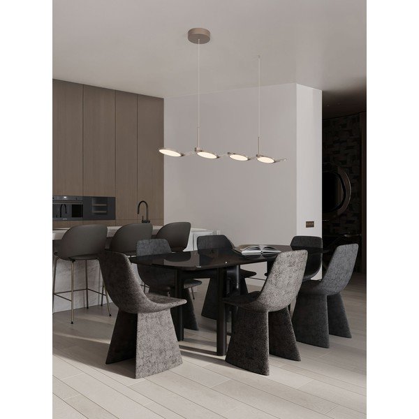 Lustră auriu mat LED cu intensitate reglabilă din aluminiu Vea – Nova Luce-image-2