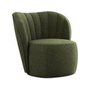 Fotoliu verde cu tapițerie din chenille Keloa – Makamii