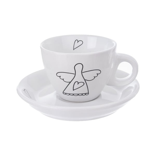 Cești negre-albe 2 buc. din ceramică 90 ml – Orion-image-1