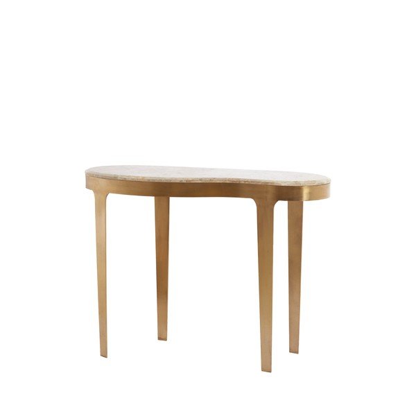 Masă consolă bronz/taupe cu blat din marmură 40x110 cm Giulio – Light & Living