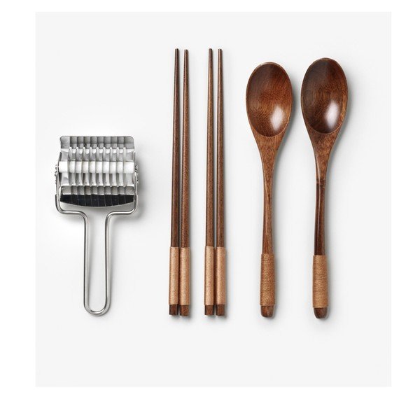 Set de bețe chinezești albastru din oțel inoxidabil/din bambus pentru 2 persoane The Essentials - Ramen Tools – Printworks