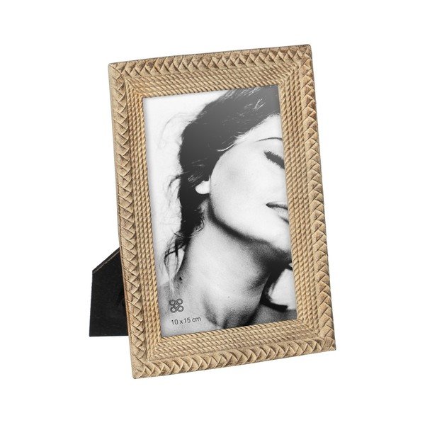 Ramă foto bej cu picior de susținere din polirășină 14x18,5 cm – Ixia