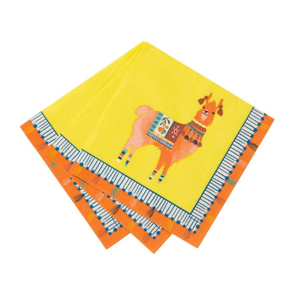 Set 20 șervețele de hârtie Talking Tables Boho Lama, 25 x 25 cm