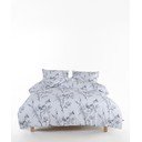 Lenjerie de pat albă-gri din bumbac ranforcé pentru pat de o persoană 140x200 cm White Floral – Mila Home Luxury