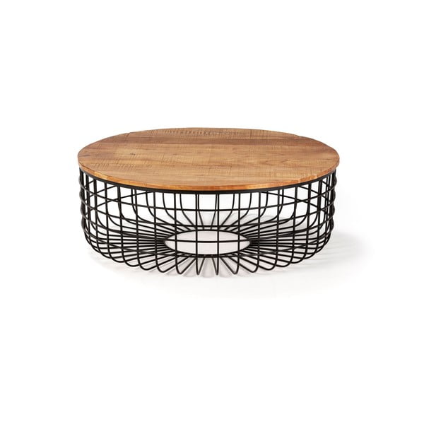Măsuță de cafea în culoare naturală rotundă cu blat din lemn de acacia ø 102 cm Suvan – MOME