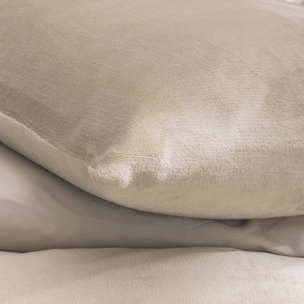 Lenjerie de pat bej din microflanel pentru pat dublu/extinsă cu 3 piese 240x220 cm Flanou – douceur d'intérieur-image-2