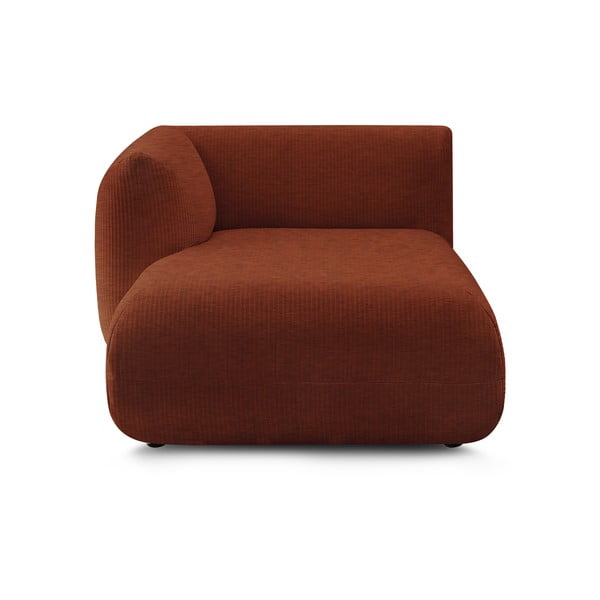 Modul pentru canapea portocaliu cu tapițerie din catifea reiată  (cu colțar pe partea stângă ) Lecomte – Bobochic Paris