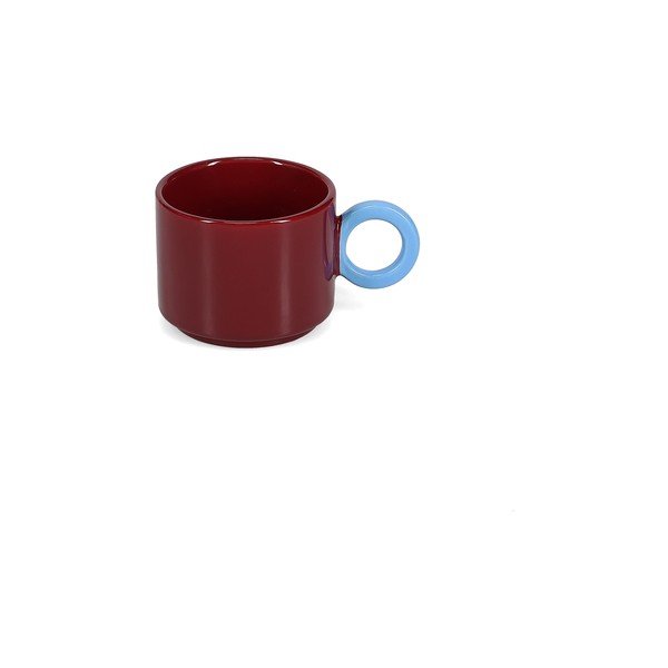 Cană burgundy din gresie ceramică 280 ml Lou – ONA-image-3