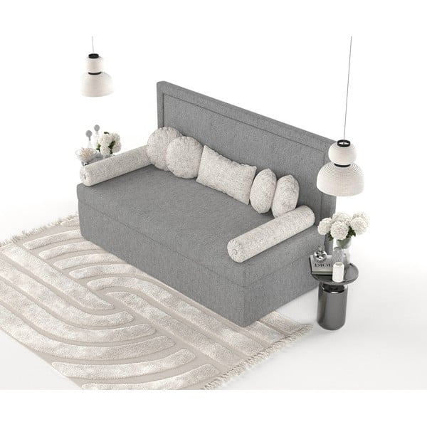 Pat gri tapițat 90x200 cm Scala – Maison de Rêve-image-4