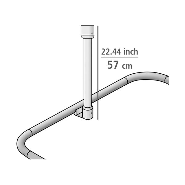 Suport de tavan pentru perdea de duș argintiu lucios Era – Wenko-image-2