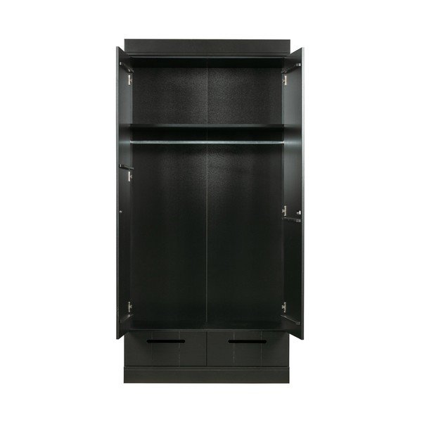 Șifonier din lemn de pin negru 94x195 cm Connect - WOOOD-image-2