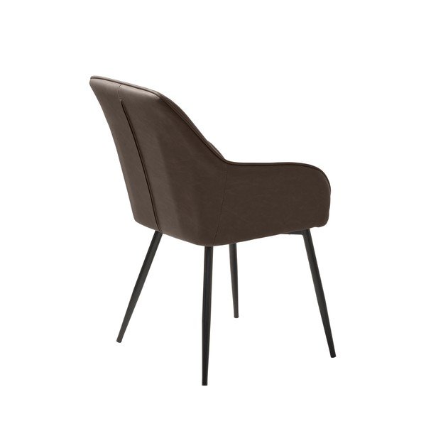 Scaun de sufragerie maro închis cu cotiere tapițat Melfort – Unique Furniture-image-3