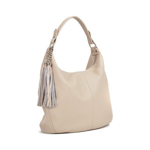 Geantă din piele Sofia Cardoni Bruhna, bej-image-4