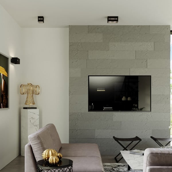 Plafonieră neagră cu abajur din metal 10x10 cm Lorum – Sollux-image-4