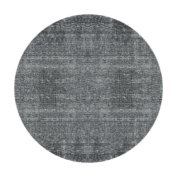 Covor rotund PT LIVING Washed Cotton, ⌀ 150 cm, gri-negru