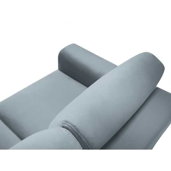 Colțar albastru deschis extensibil, cu spațiu de depozitare cu tapițerie din catifea Kyoto – Cosmopolitan Design-image-4