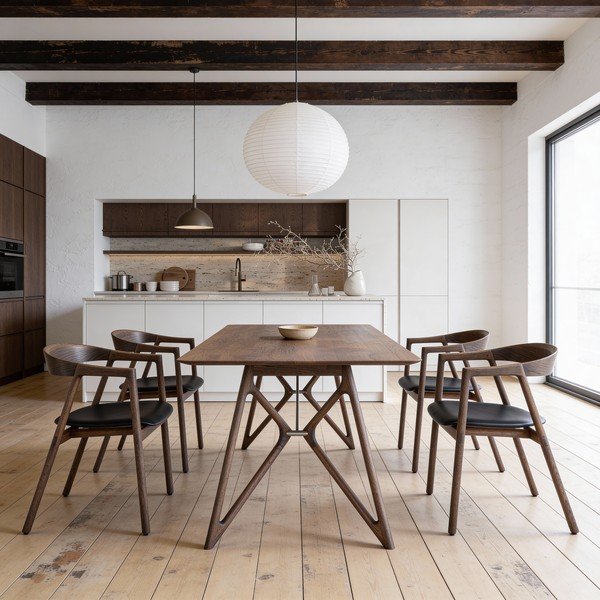 Scaun de dining maro din lemn  de stejar Muna – Gazzda-image-1
