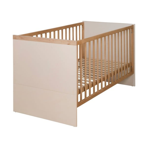 Pătuț bej/în culoare naturală cu înălțime reglabilă 70x140 cm Jil – Roba