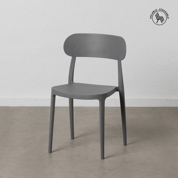 Scaune de dining gri 2 buc. din plastic – Ixia-image-1