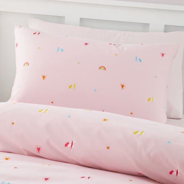 Lenjerie de pat pentru copii pentru pat de o persoană 135x200 cm Embroidered Unicorn – Catherine Lansfield