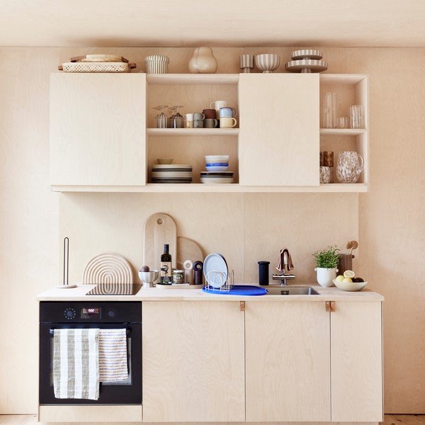 Suport orizontal pentru prosoape de bucătărie din hârtie bej din marmură ø 14 cm Savi – OYOY Living Design-image-1