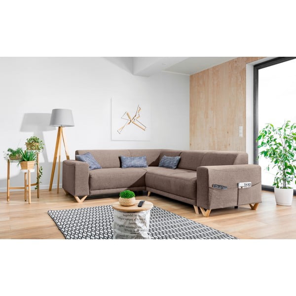 Colțar maro extensibil/cu spațiu de depozitare (cu colț pe partea stângă/în formă de ”L”) Classy Sophie – Miuform-image-3